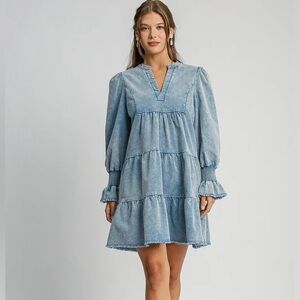 Umgee blue ruffle dress